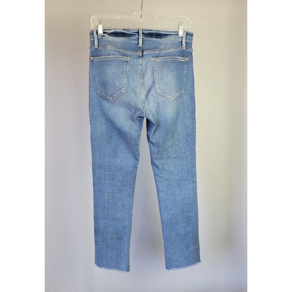FRAME // le high straight medium blue super soft stretch denim roxton - Picture 8 of 16